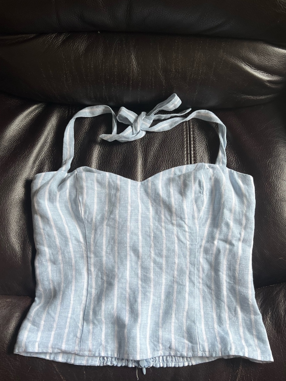 Reformation “Jenna” 100% Linen Halter Top